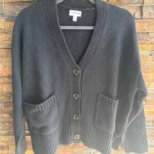 The Drop Women's Black Button Cardigan